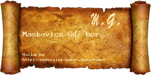 Maskovics Gábor névjegykártya
